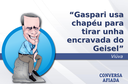 Gaspari usa chapéu para tirar unha encravada do Geisel Gaspari usa chapéu para tirar unha encravada do Geisel